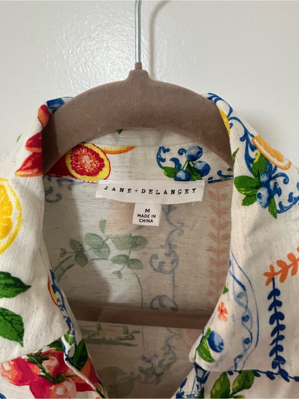 Jane and Delancey White Midi Dress with Multicolor Fruit & Floral Print - Picture 2 of 6